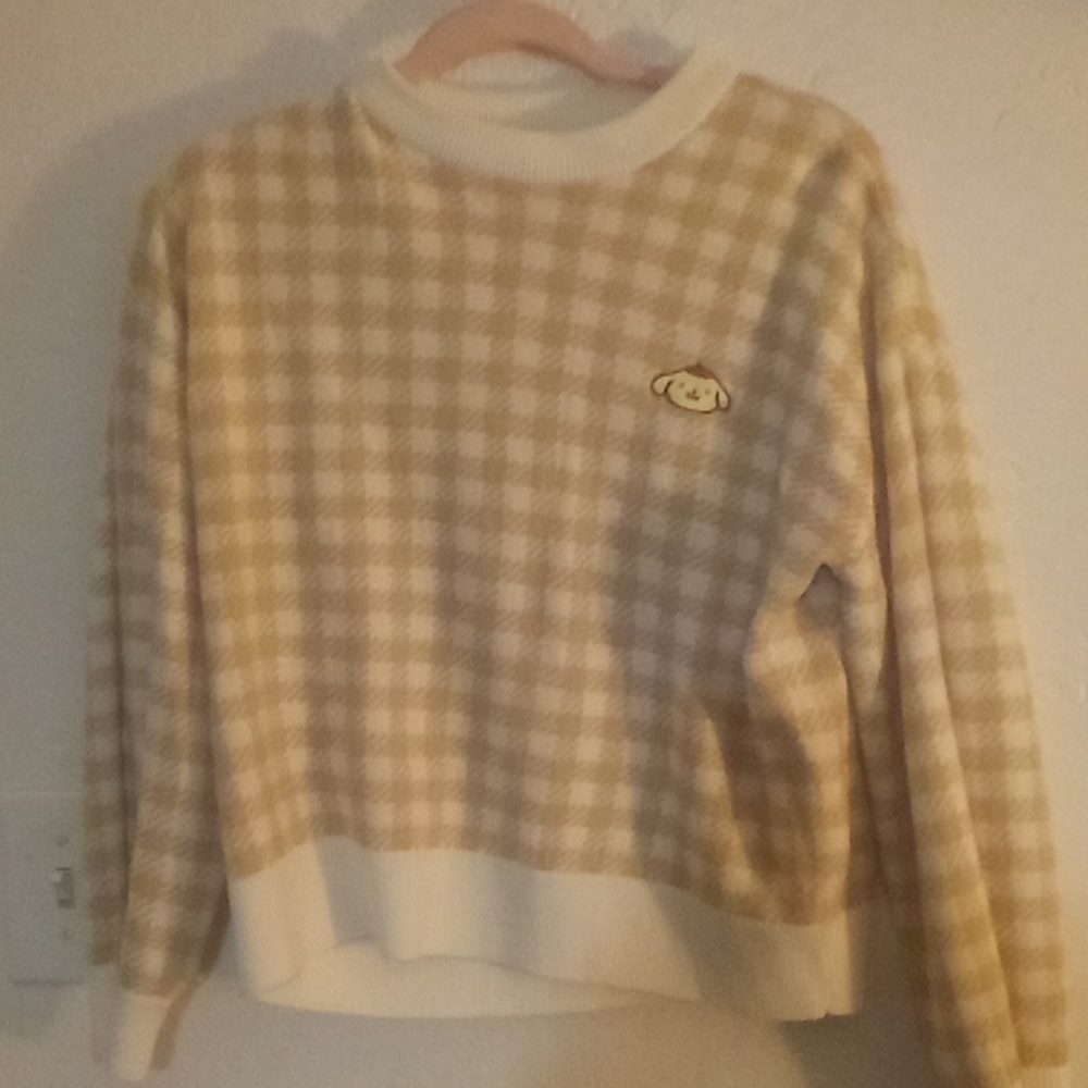Tan and white sweater size large